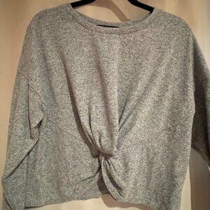 Grey twist front crop top - super soft